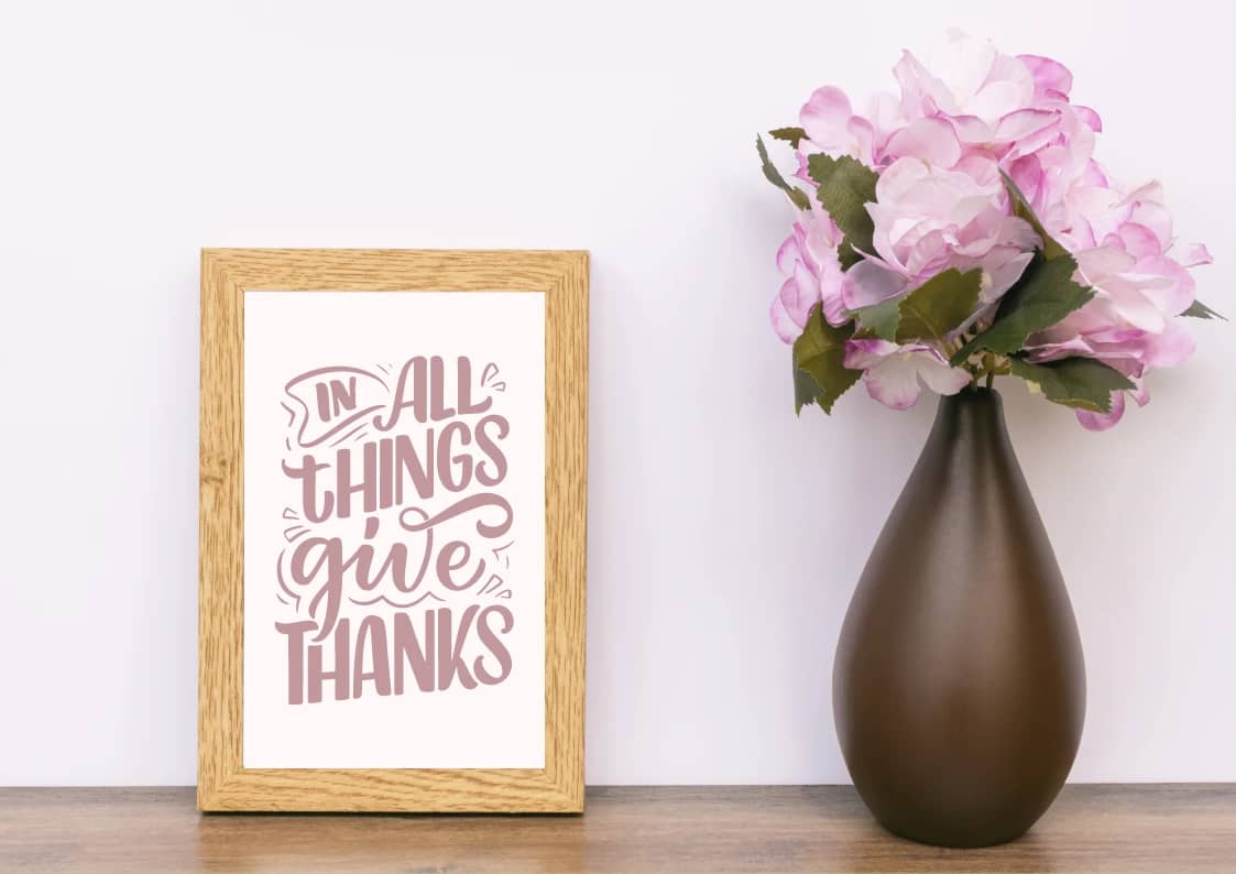 Creative DIY Gift Ideas For Friends and Clients, give thanks in frame